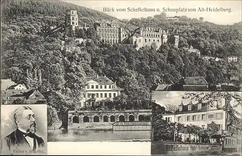 Heidelberg Neckar Scheffelhaus Schauplazu Victor Scheffel