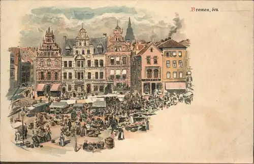 Bremen Stadtansicht   Kuenstlerkarte Kat. Bremen