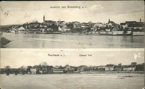 Schaerding Panorama von Schaerding und Neuhaus  Kat. Schaerding