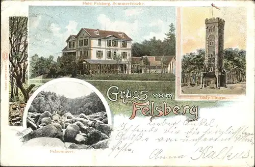 Reichenbach Odenwald Hotel Felsenberg Ohly Turm Felsenmeer Kat. Lautertal (Odenwald)