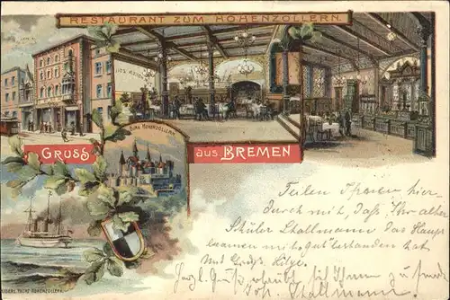 Bremen Restaurant zum Hohenzollern Kat. Bremen
