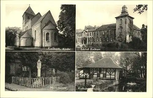 Kalkum Schloss Kirche Mariensaeule Muehle Kat. Duesseldorf