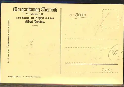 Chemnitz Margeritentag 1911 Schwester Babykrippe Kuenstlerkarte Kat. Chemnitz