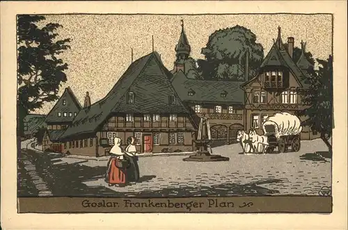 Goslar Frankenberger Plan Pferdewagen Steindruc Kat. Goslar