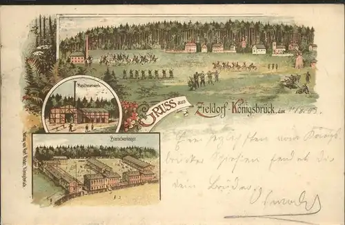 Koenigsbrueck Zieldorf Soldaten Kuenstlerkarte Kat. Koenigsbrueck