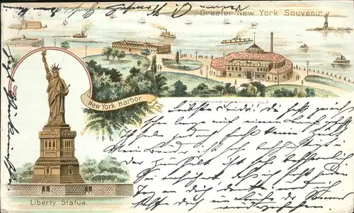 New York City New York Harbor Liberty Statue Kuenstlerkarte / New York /