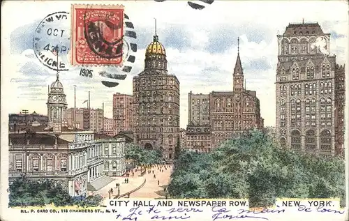 New York City City Hall and News Paper Row / New York /