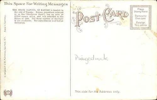 Topeka Kansas Kansas State Capitol Kat. Topeka