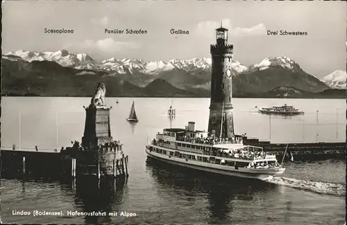 Lindau Hafenausfahrt Schiff  Kat. Lindau (Bodensee)