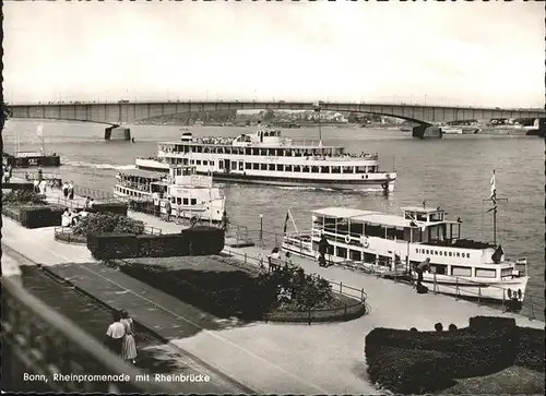 Bonn Rhein Rheinbruecke Schiff / Bonn /Bonn Stadtkreis