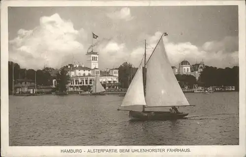 Hamburg Alster Uhlenhorster Faehrhaus Schiff Kat. Hamburg