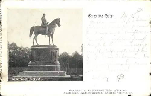 Erfurt Kaiser Wilhelm Denkmal  Kat. Erfurt