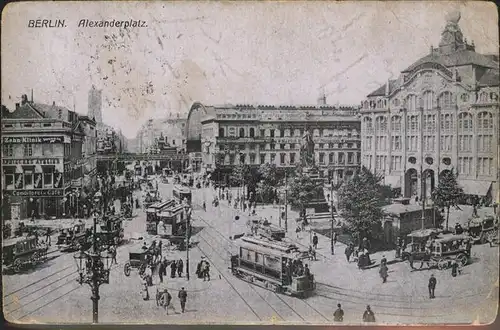 Berlin Alexanderplatz Strassenbahn Kutsche Kat. Berlin