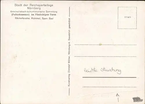 Nuernberg Stadt der Reichsparteitage
Kriminalist. kulturhistor. Sammlung Kat. Nuernberg