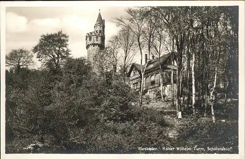 Wiesbaden Kaiser Wilhelm Turm Schaeferkopf Kat. Wiesbaden