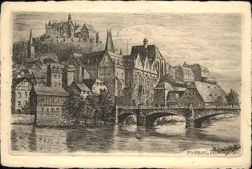 Marburg Lahn Frontalansicht Kat. Marburg