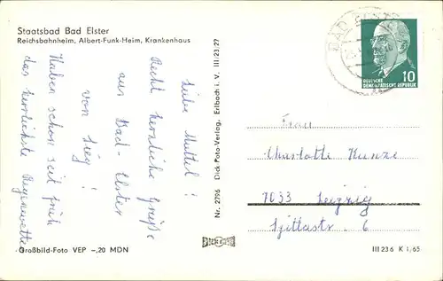 wz04660 Bad Elster Vogtland Reichsbahnheimm, Albert-Funk-Heim, Krankenhaus Kategorie. Bad Elster Alte Ansichtskarten