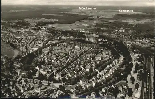 Villingen-Schwenningen Schwarzwald, Moechweiler, Flugaufnahme, Koenigsfeld / Villingen-Schwenningen /Schwarzwald-Baar-Kreis LKR