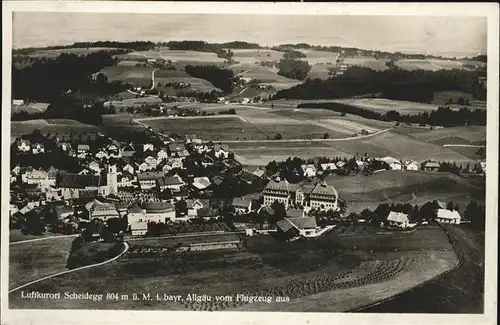 Scheidegg Allgaeu Flugaufnahme Luftkurort Kat. Scheidegg