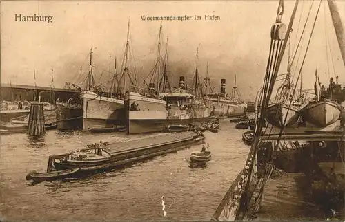 Hamburg Woermanndampfer Hafen Kat. Hamburg