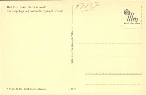 Bad Duerrheim Kurheim Kat. Bad Duerrheim