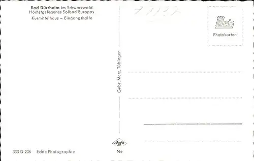 Bad Duerrheim Kurmittelhaus Eingangshalle Kat. Bad Duerrheim