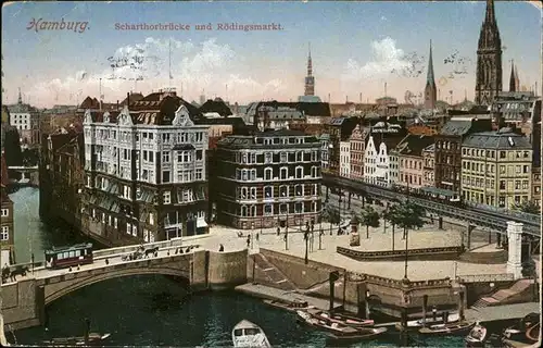 Hamburg Scharthorbruecke Roedingsmarkt Kat. Hamburg
