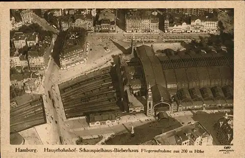 Hamburg Hauptbahnhof Bieberhaus Luftbild Kat. Hamburg