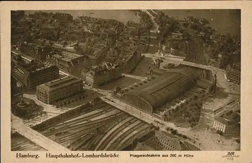 Hamburg Hauptbahnhof Lombardsbruecke Luftbild Kat. Hamburg