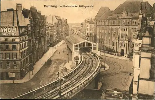 Hamburg Hochbahnstrecke Roedingsmarkt Kat. Hamburg