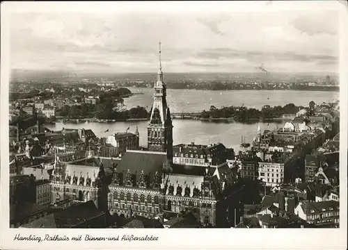 Hamburg Rathaus Binnen- und Aussenalster Kat. Hamburg