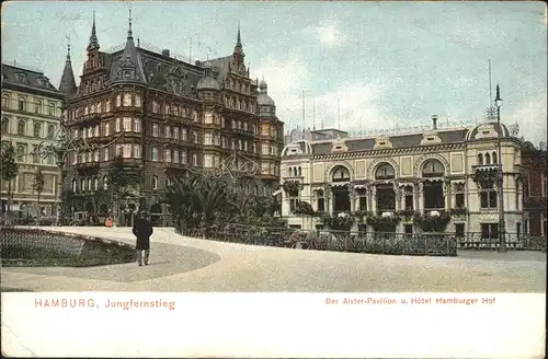 Hamburg Jungfernstieg Alster-PAvillon Hotel Hamburger Hof Kat. Hamburg