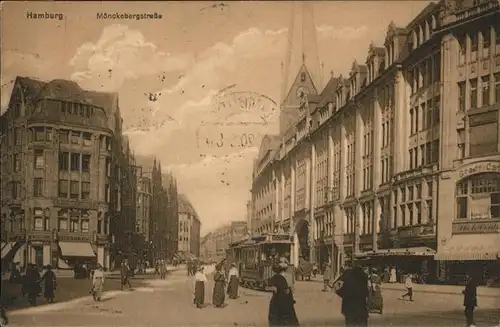 Hamburg Moenckebergstrasse Strassenbahn Kat. Hamburg