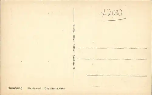 Hamburg Pferdemarkt das aelteste Haus Kat. Hamburg