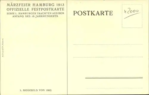 Hamburg Modebild 1802 Kat. Hamburg