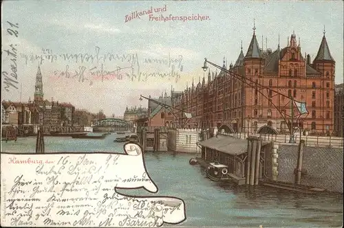 Hamburg Zollkanal Freihafenspeicher Kat. Hamburg