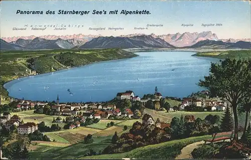 Starnberg See Alpenkette Kat. Starnberg