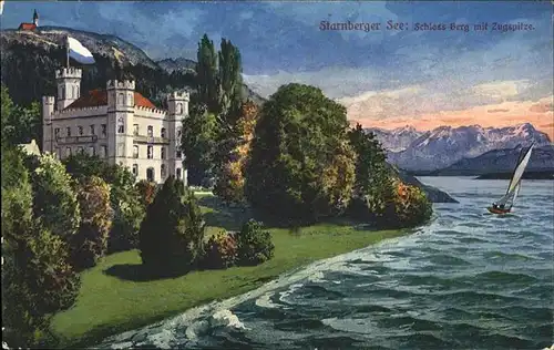 Starnberg Schloss Berg Zugspitze  Kat. Starnberg