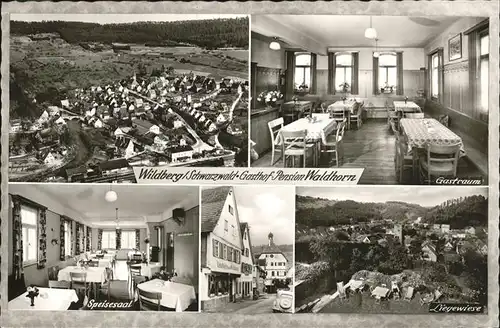 Wildberg Schwarzwald Gasthof Pension Waldhorn Speisesaal Liegewiese / Wildberg /Calw LKR