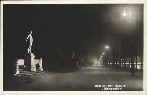 Berlin bei Nacht Siegesallee Kat. Berlin