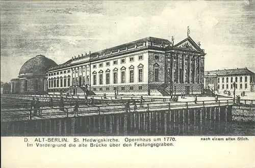 Berlin St. Hedwigskirche Opernhaus um 1770 Kat. Berlin
