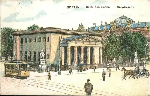 Berlin Unter den Linden Hauptwache Strassenbahn Kat. Berlin