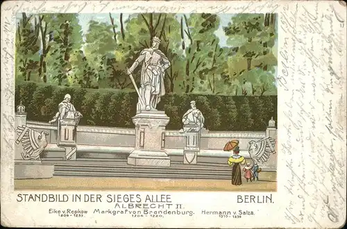 Berlin Siegesallee Albrecht II. Kat. Berlin