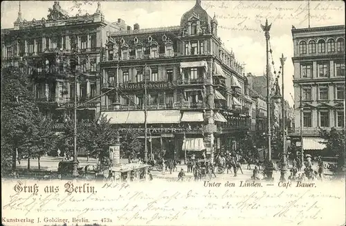 Berlin Unter den Linden Cafe Bauer Kat. Berlin