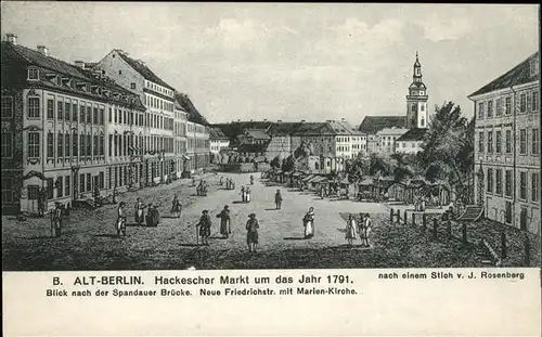 Berlin Alt-Berlin Hackescher Markt um 1791 Kat. Berlin