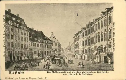 Berlin Alt-Berlin Molkenmarkt Petrikrche 1785 Kat. Berlin