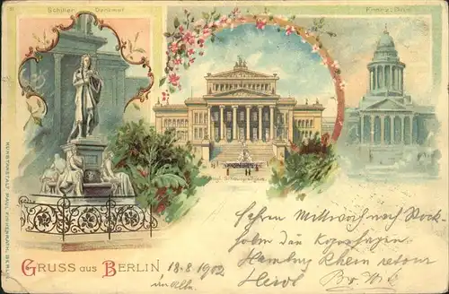 Berlin Schiller Denkmal Schauspielhaus Dom Kat. Berlin