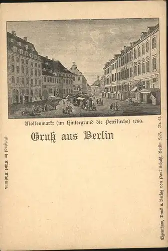 Berlin Molkenmarkt Petrikirche 1780 Kat. Berlin