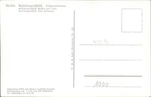 Berlin Reichssportfeld Kat. Berlin