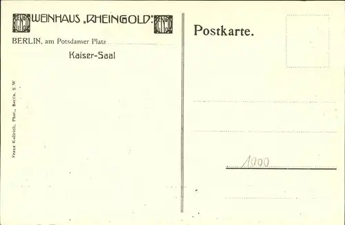 Berlin Weinhaus Rheingold Kat. Berlin